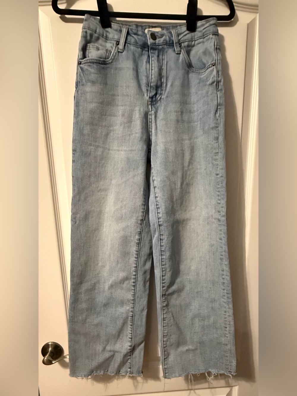Oliver Logan Raw Hem Light Wash Straight Leg Jeans